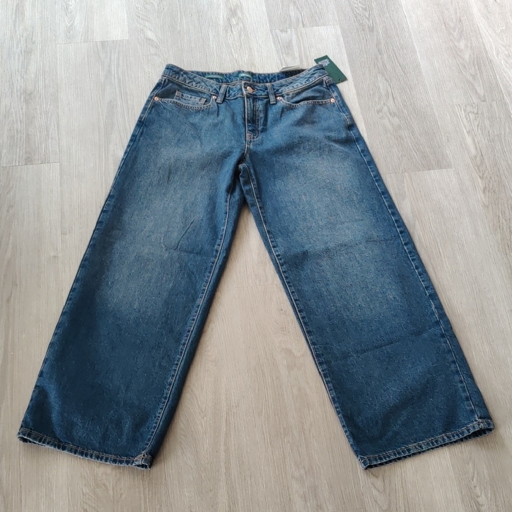 New!Classic Low Rise Baggy Rigid Denim Wide-Leg Jeans Vintage Retro Look Y2K